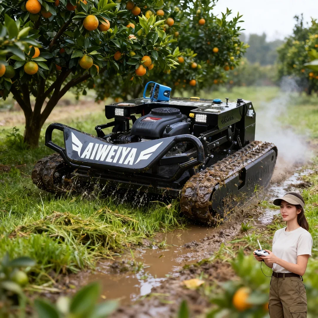 

Customized Multi-Purpose Tank Robot Flail Lawn Mower Remote Control Crawler for Orchard Farm Home & Commercial
