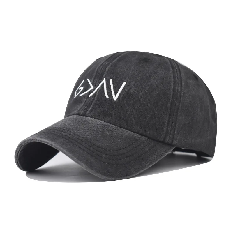 

Washed Vintage Style Letter Baseball For Men And Women Denim Cap Simple Distressed Dad Hat