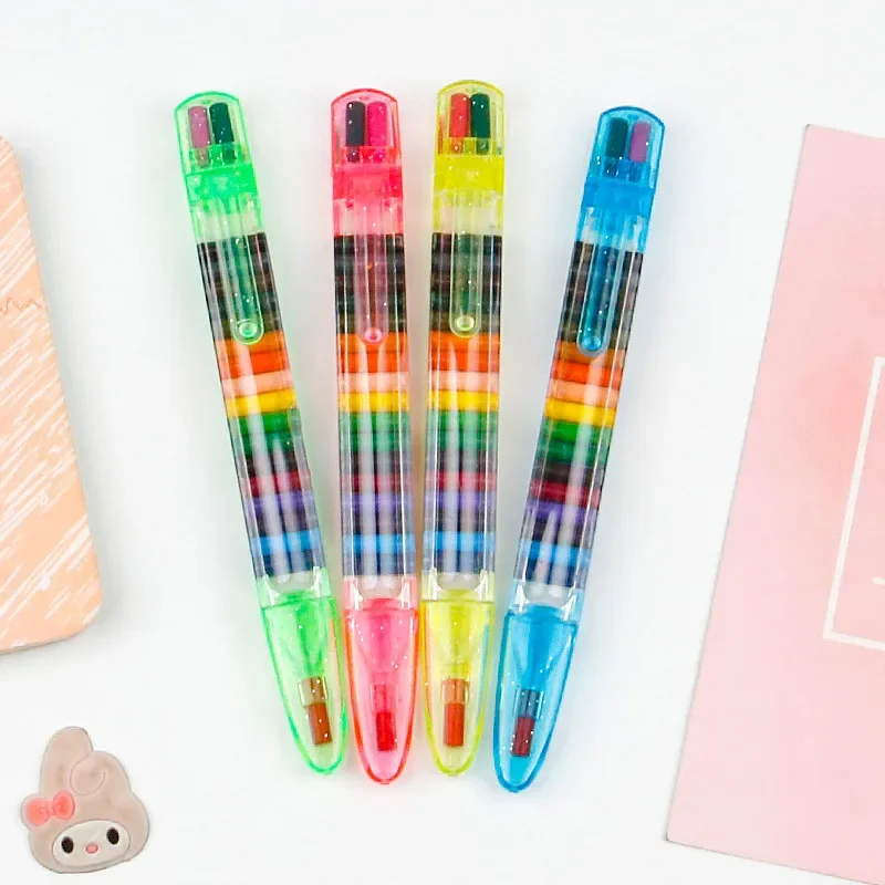 

1pcs 20 Colors Replaced Crayon Multi-color Kids Painting Pen Student Drawing Tools Stackable Colored Pencils