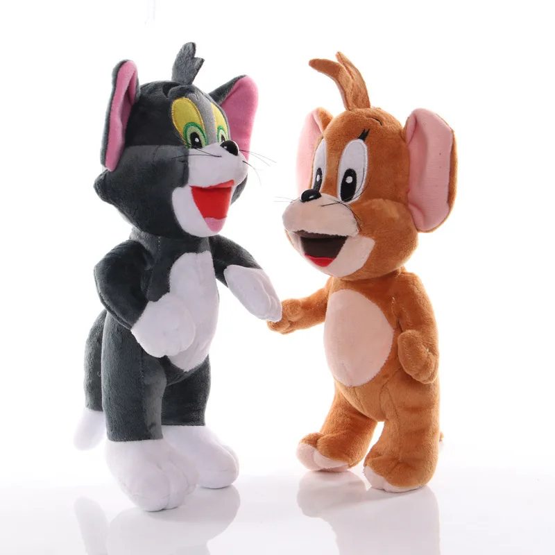 Tom and Jerry Cartoon Mouse and Cat Plush Toys – Cute Anime Dolls, Soft Stuffed Figures, Kids' Christmas Gifts