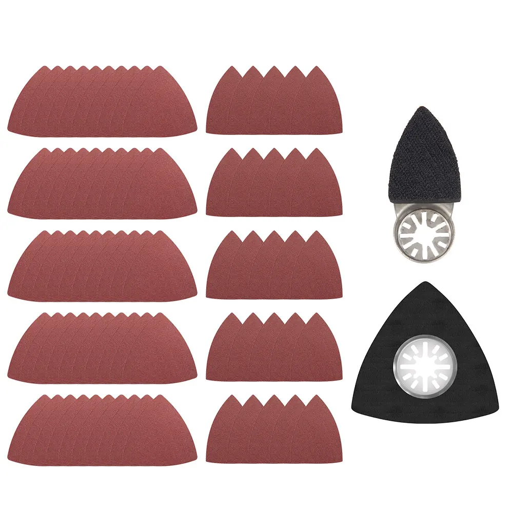 Imagem -02 - Triangle Sanding Sandpaper Pad Triangular Areia Pad Acessórios para Ferramentas Elétricas Assorted Grupo 60 80 120 180 240 4x5 8x8cm 77 Pcs