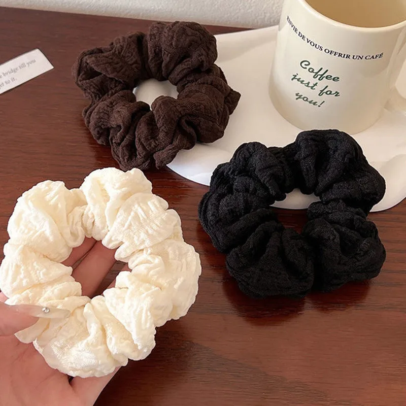 

Solid Color Large Intestine Hair Rope for Women Simple Meatball Head Hair Ring Fashion Girl Does Not Damage The Hair Scrunchie