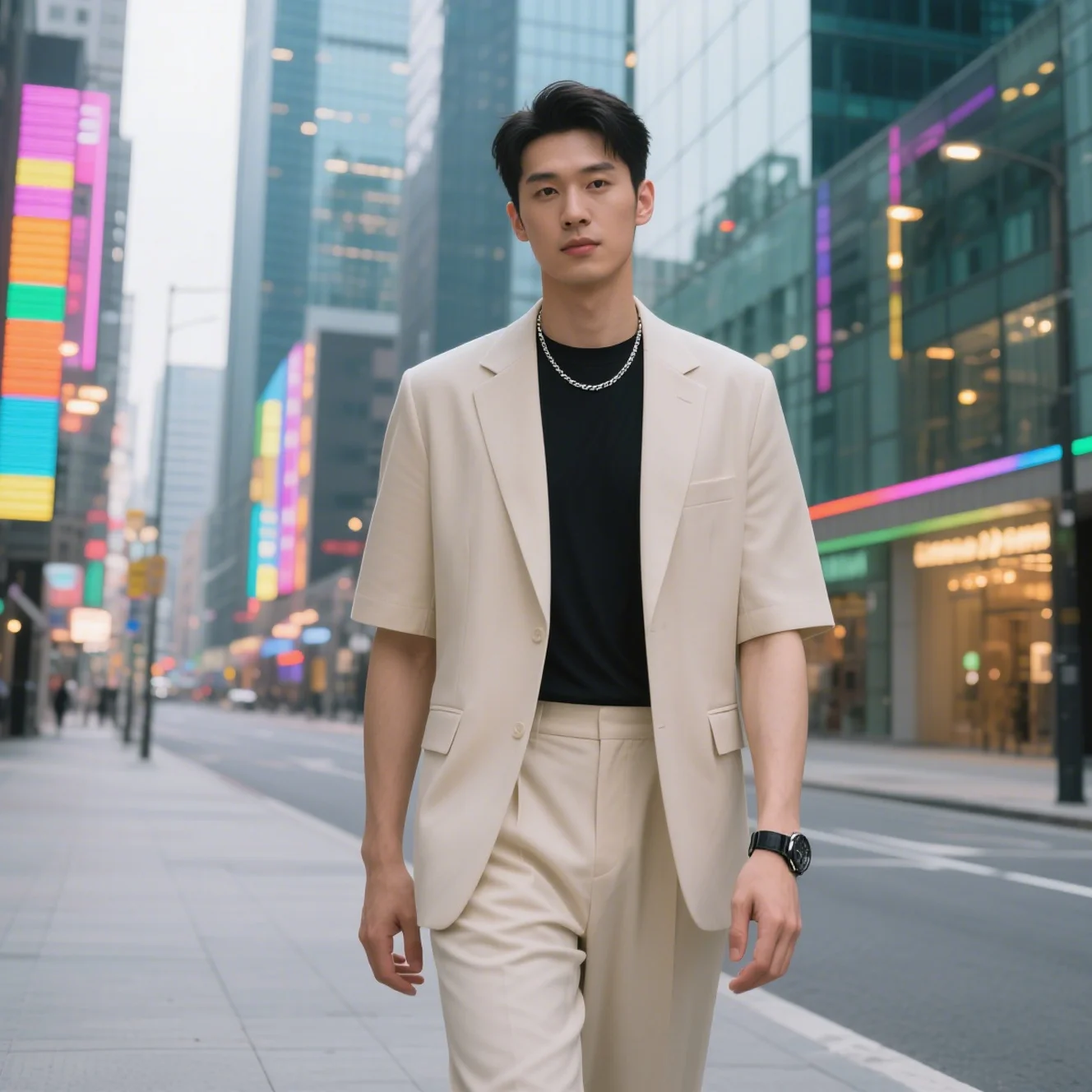 

Summer Men's Business Casual Suits Formal Blazer Slim Fit Short Sleeve Jacket Fashionable Short sleeved 2Piece jacket+ Shorts