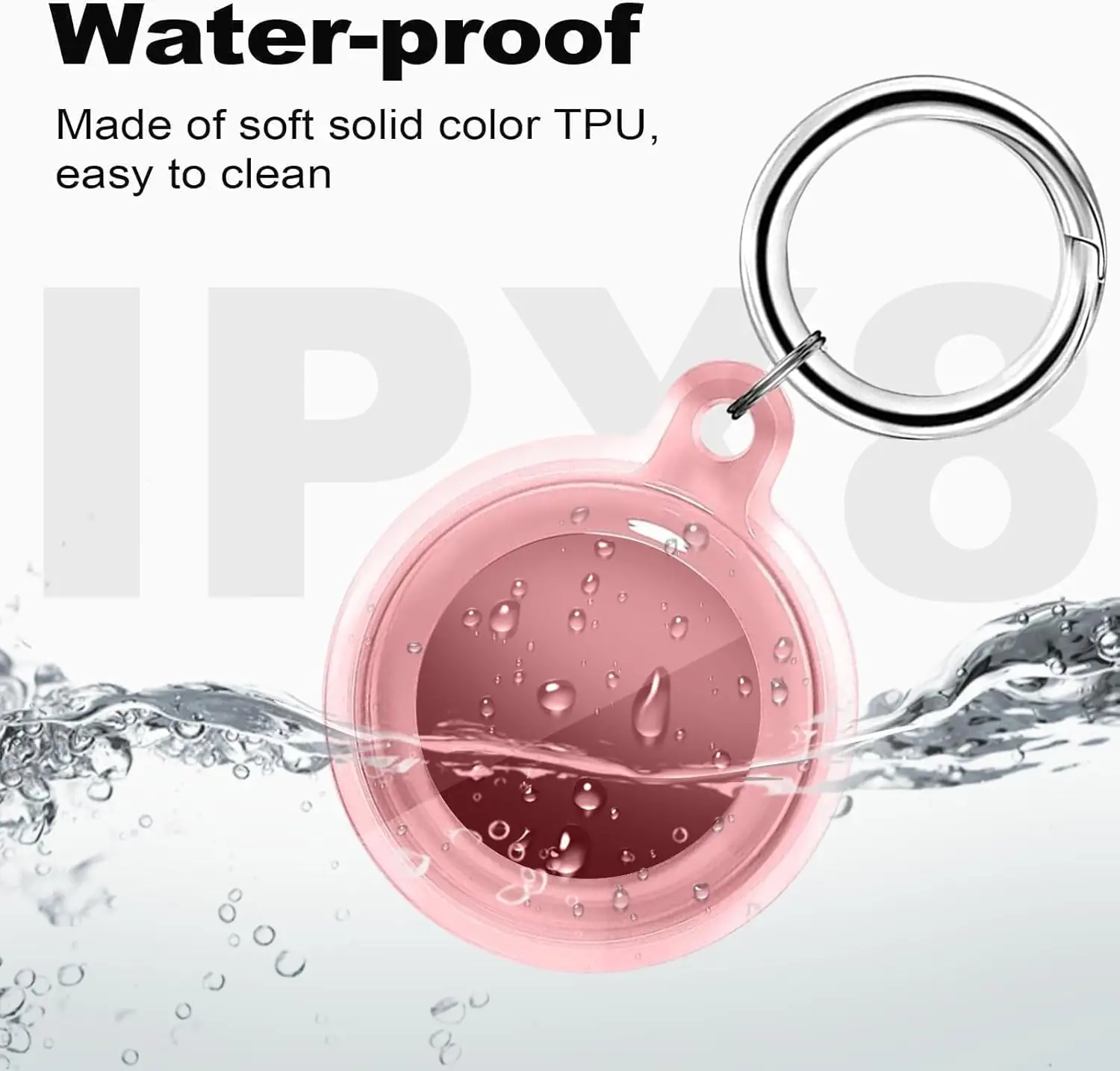 Waterproof TPU Case for Apple Airtag Holder GPS Item Finders Accessories Anti-Scratch Full Body Protective Cover for Keychain