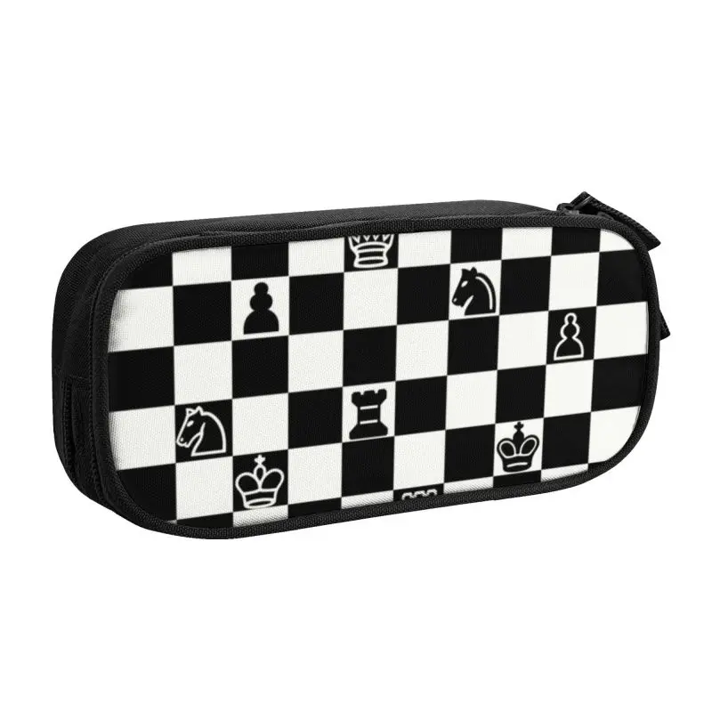 Fashion Chess Cute Pencil Case Boys Gilrs Big Capacity Chessboard Game Pencil Box Students Stationery