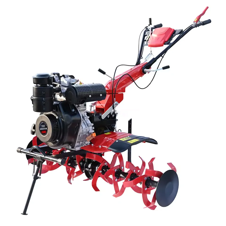 

Small Power Tiller Walking Tractor 7/9/12/15HP Engine & Gearbox 1 Year Warranty For Farm Tilling