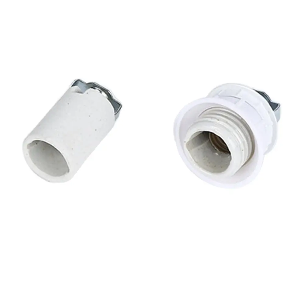 1PCS High Temperature E14 Self Locking Screw Ceramic Lamp Holder E14 Full Tooth LED Lamp Head Conversion Socket