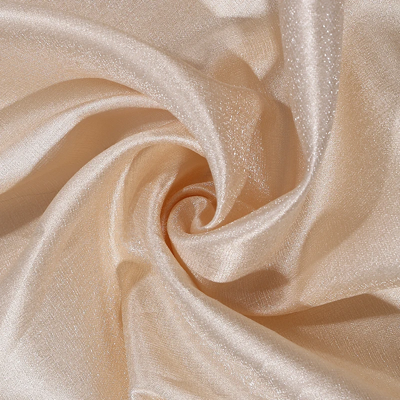 Satin Glitter Fabric By The Meter for Needlework Clothes Dress Decoration Bags Diy Sewing Designer Cloth Smooth Breathable White