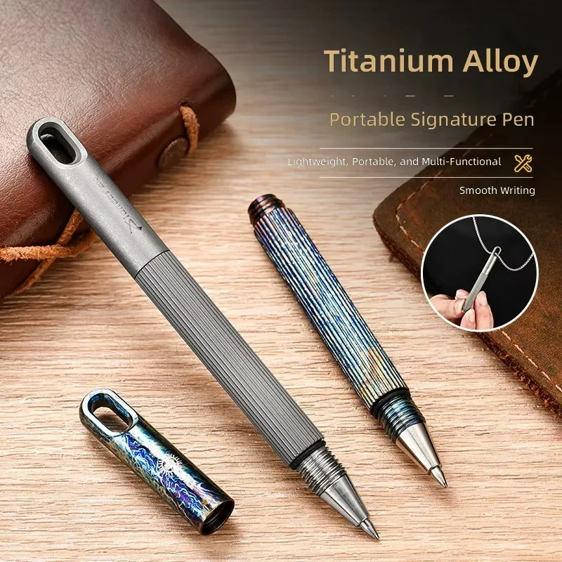 Retro Titanium Alloy Tactical Ballpoint Pen Hand‑Made Portable EDC Pocket Gadget for Office Travel Outdoor Daily Use