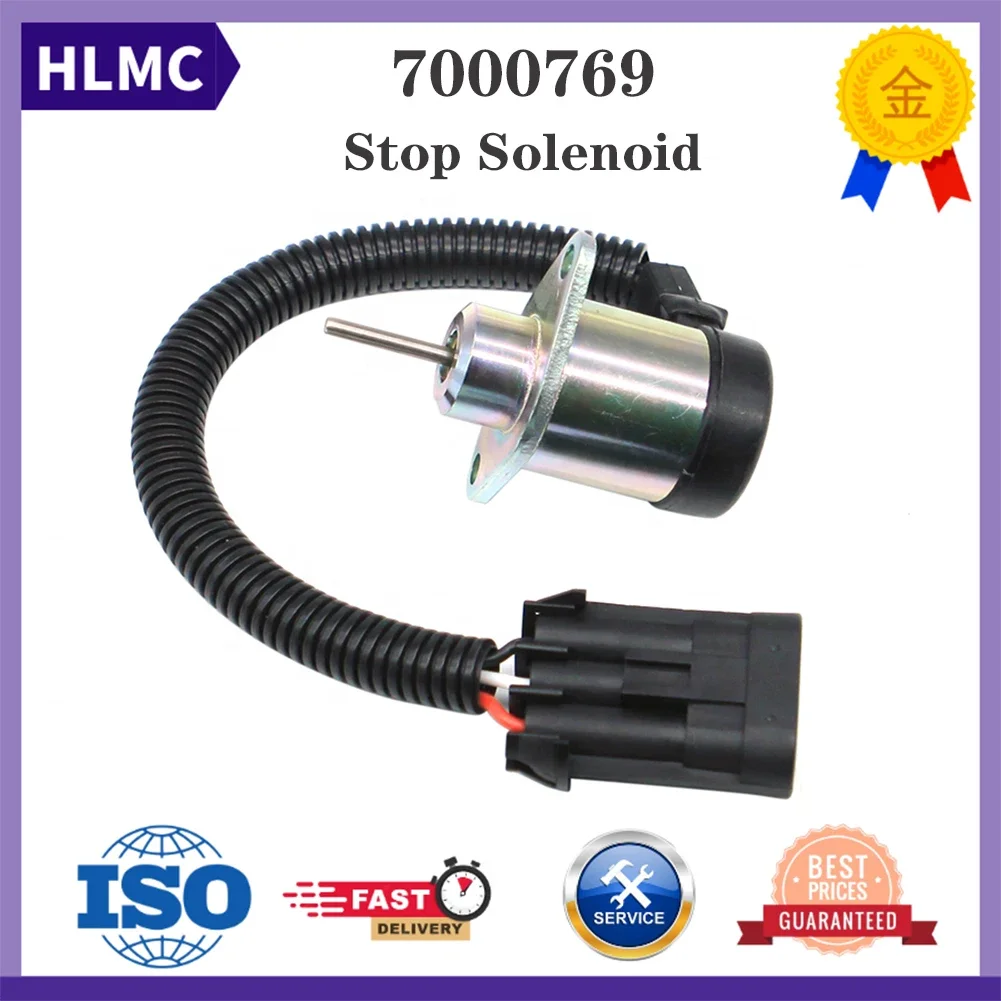 7000769 700-0769 Diesel Engine Parts Stop Solenoid Valve For V2607 Skid Steer Loader S630 S650 Engine