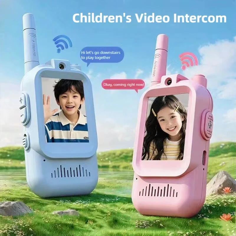 nuevos-walkie-talkies-con-video-para-ninos-2026-paquete-de-2-intercomunicadores-recargables-walkie-talkie-con-2-pantallas-llamada-con-un-clic-intercomunicador-con-video-para-ninos
