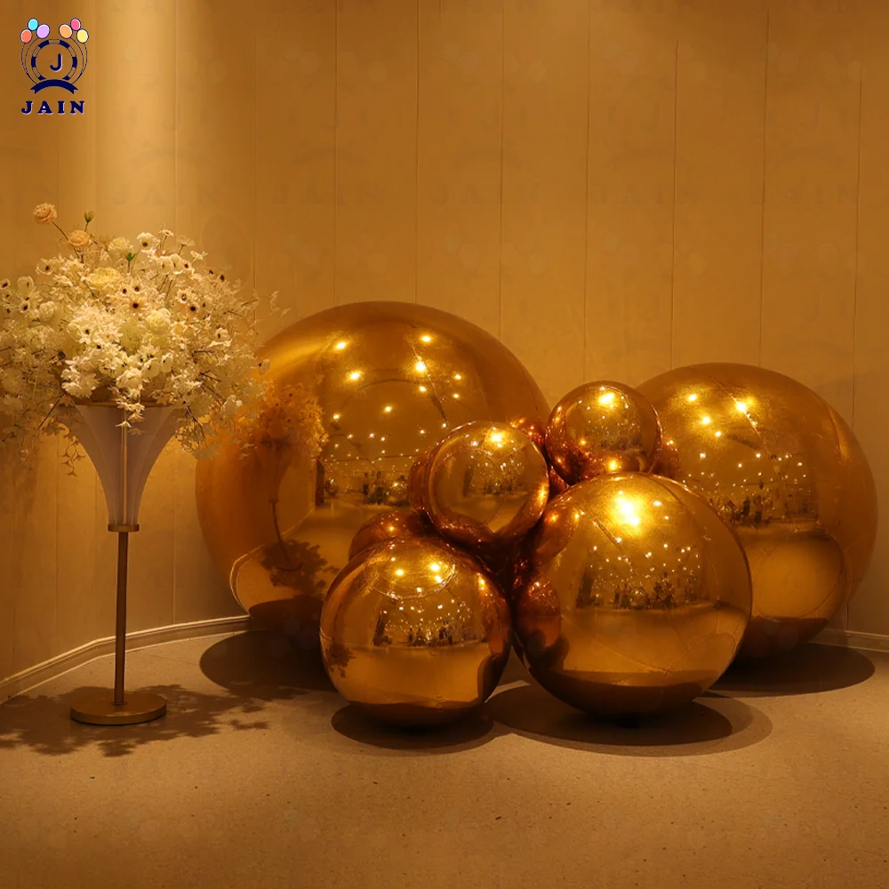 Inflatable Mirror Ball, Reusable Big Bubble Balloon, Shinny Balls, PVC Disco Sphere for Party, Wedding Decoration with P