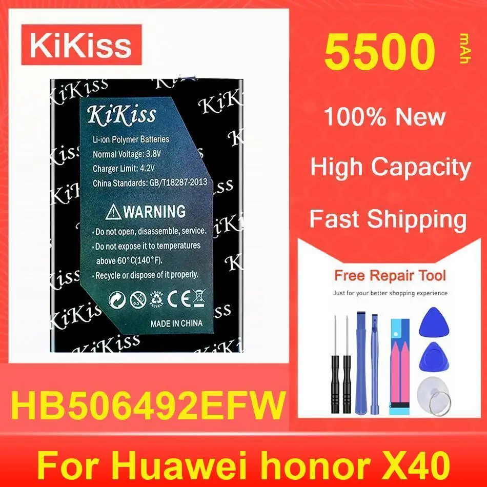 

Kikiss Battery 5500Mah HB506492EFW For Huawei Honor X40