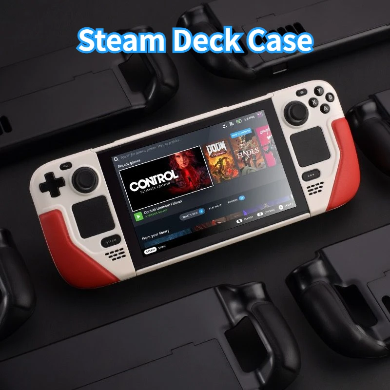 

Protective Steam Deck Case With Bracket Soft Flip Cover With Stand Full Protection Non-Slip Shell For Steam Deck Accessories