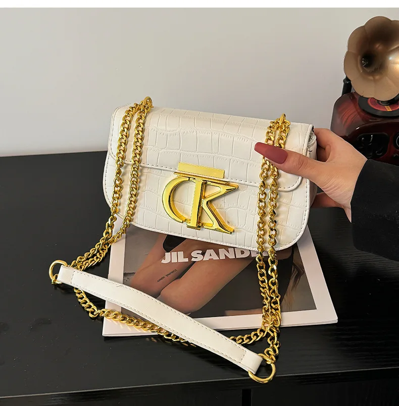 

2025 New Stone Print Square Bag - Crossbody/Underarm Purse, Saddle Chain Design, Minimalist Stylish Handbag for Women