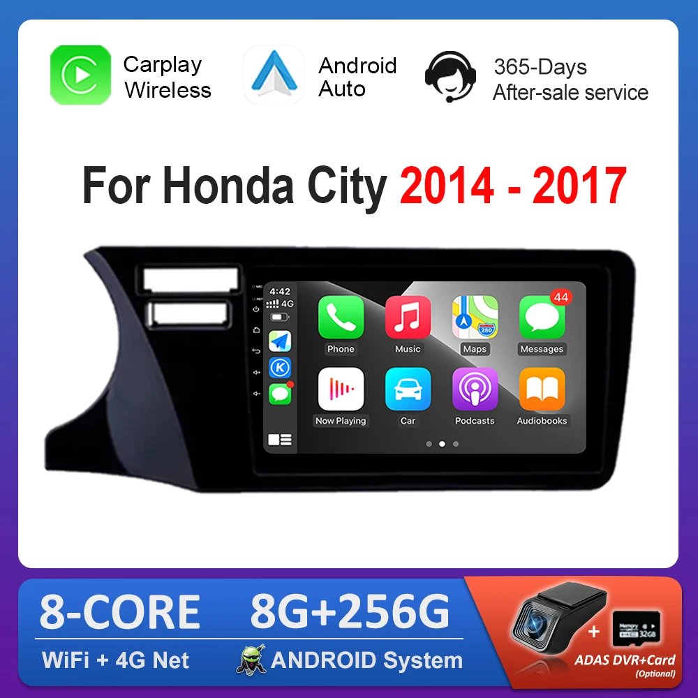 

Android Автомобильный левый руль 9-дюймовый для Honda City 2014-2017 Navi GPS Радио Мультимедийный плеер DSP Стерео WiFi 4G IPS Экран