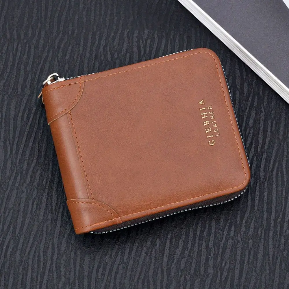 

Fashion Purse Short PU Wallet Zipper Large Capacity Business Clutch Bag Coin Purse Card Brand ID Card Holder Women