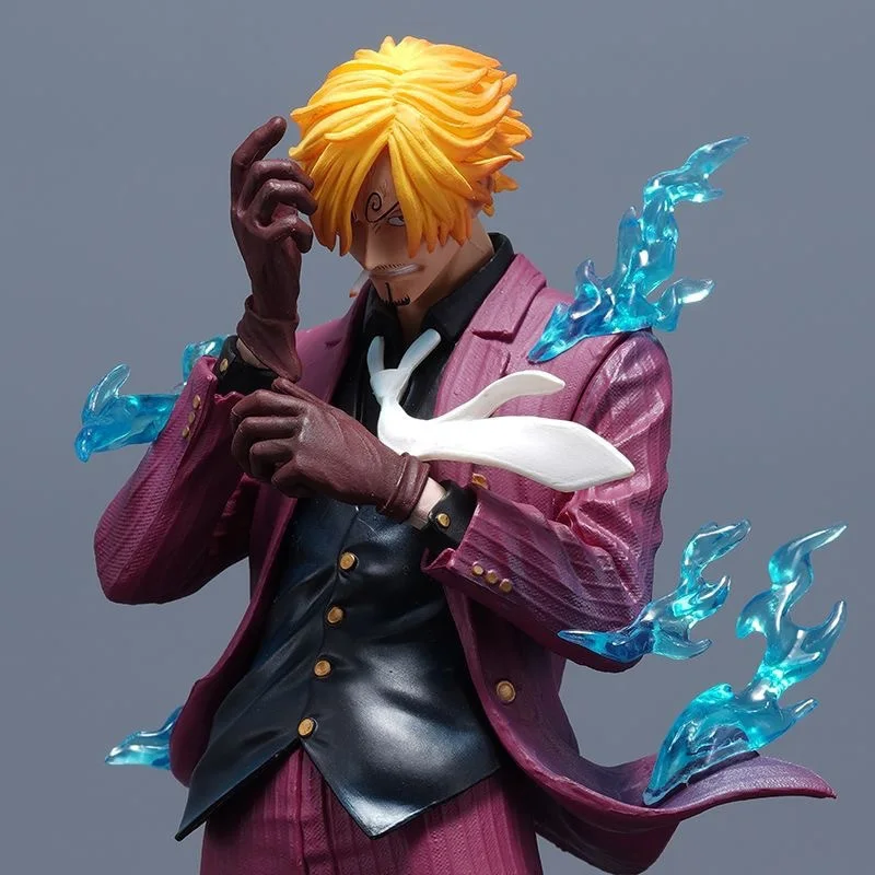 One Piece Wano Saga Sanji Vinsmoke Action Statue, Devil Wind Foot Blue Flame Effect Parts, High-finish Hand-paintedModelOrnament view 5