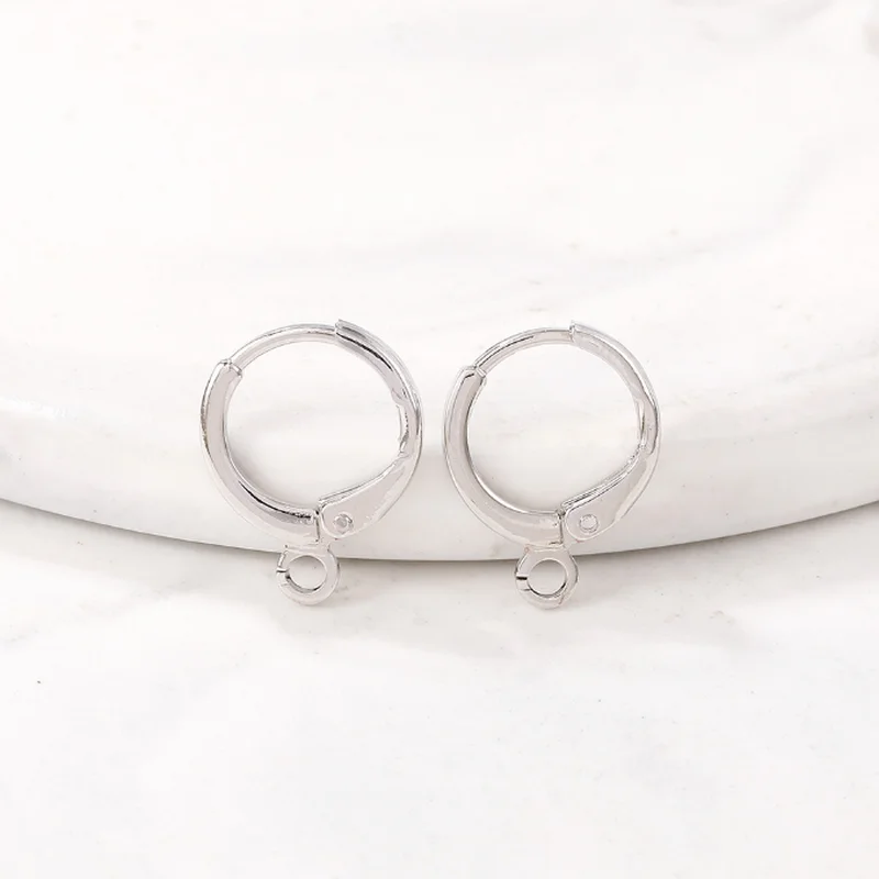 Crochets de boucles d'oreilles en laiton plaqué or 14 carats, accessoires de bijoux, résultats de bijoux faits à la main, coordinateur exécutif bricolage, 12mm