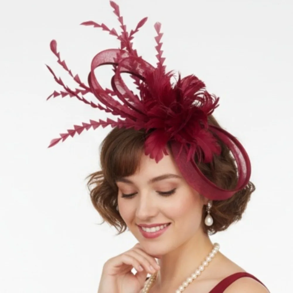 Royal Ascot Ladies Derby Hats Elegant Vintage Horse Racing Festival Hat Hair Accessories Headdress Flower Mesh Fascinator Hat