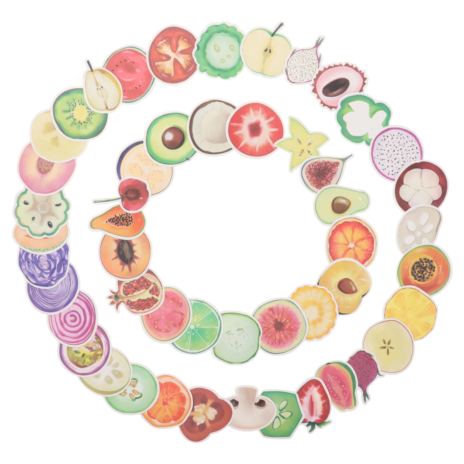 

50pcs Fruit Cute Cartoon Pvc Adhesive Decorative Stickers For Laptop Phone Scrapbook Mug Bike Bulk Creation Stickers Fruit