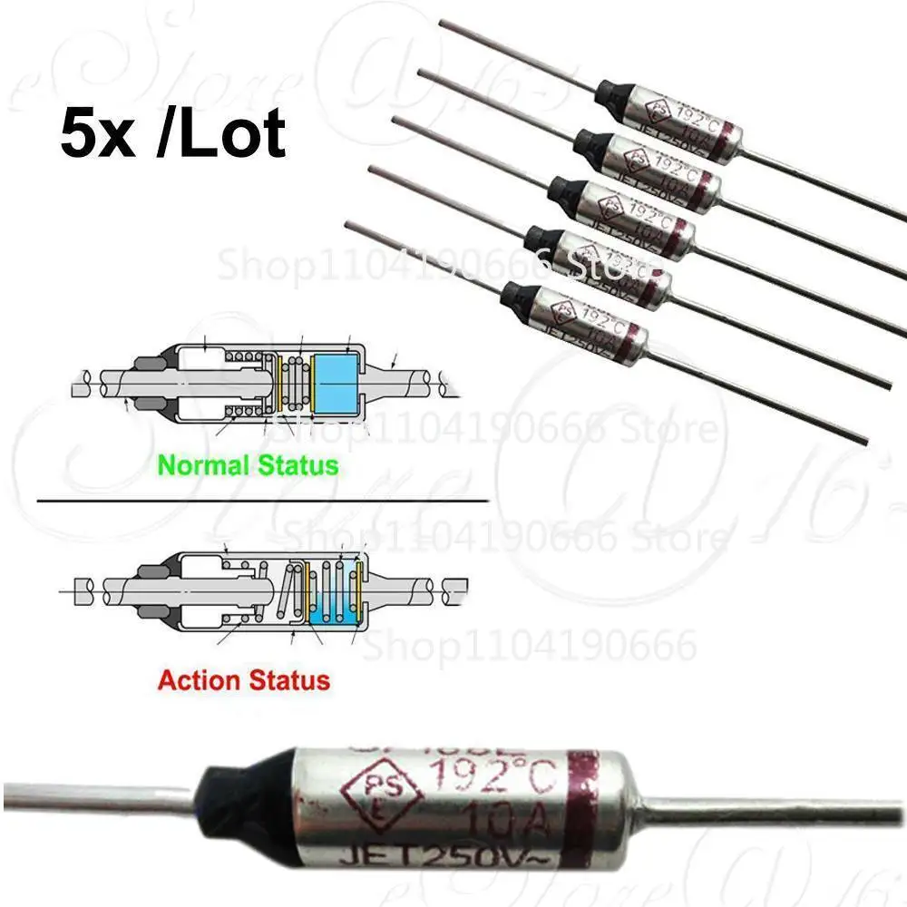 5x /Lot SF188E SEFUSE Cutoffs Thermal Fuse 192°C 10A 250V Part For Rice Cooker