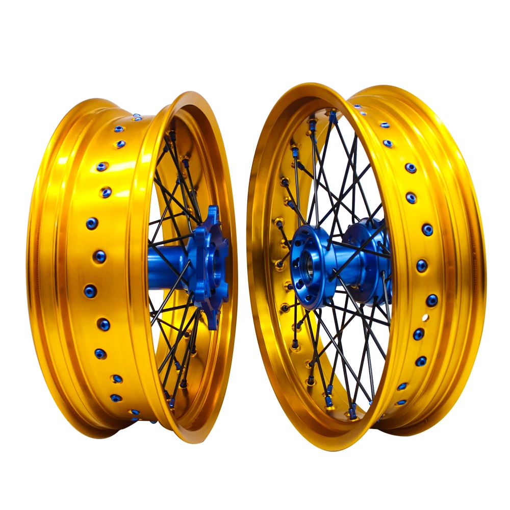 

RMZ 250 350 450 500 Supermotard Wheel 17" 36 Spokes Motorcycle Alloy Anodizing Supermoto Wheels for