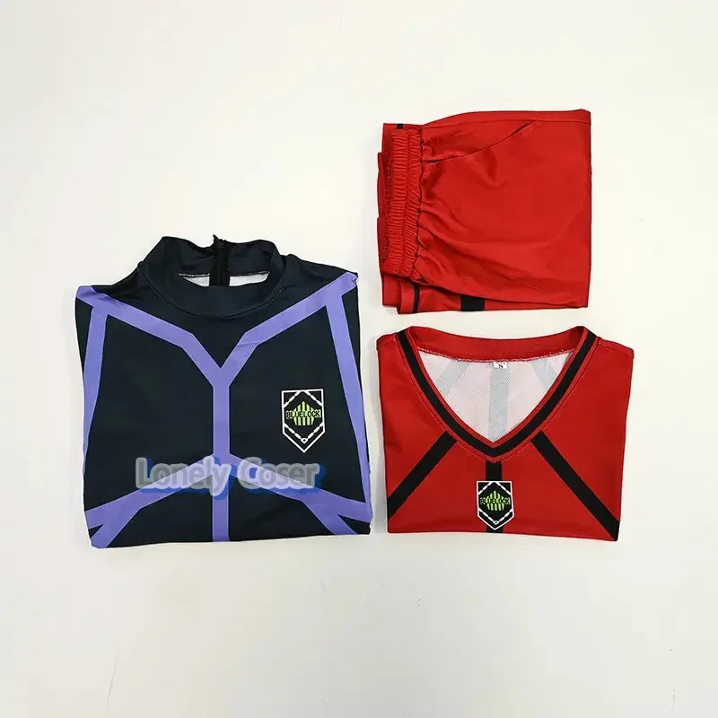 Parrucca del costume cosplay uniforme rossa Anime Blue Lock Jyubei Aryu #   2 tute gilet pantaloncini squadra calcio club abbigliamento sportivo maglia da uomo
