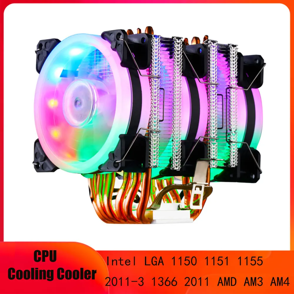 Cpu Cooler 2011 6 Heat Pipes Processor Cooler x99 For  Lga1700 AMD Hurricane 4PIN PWM  Air Cooler Cpu Cooling Fan