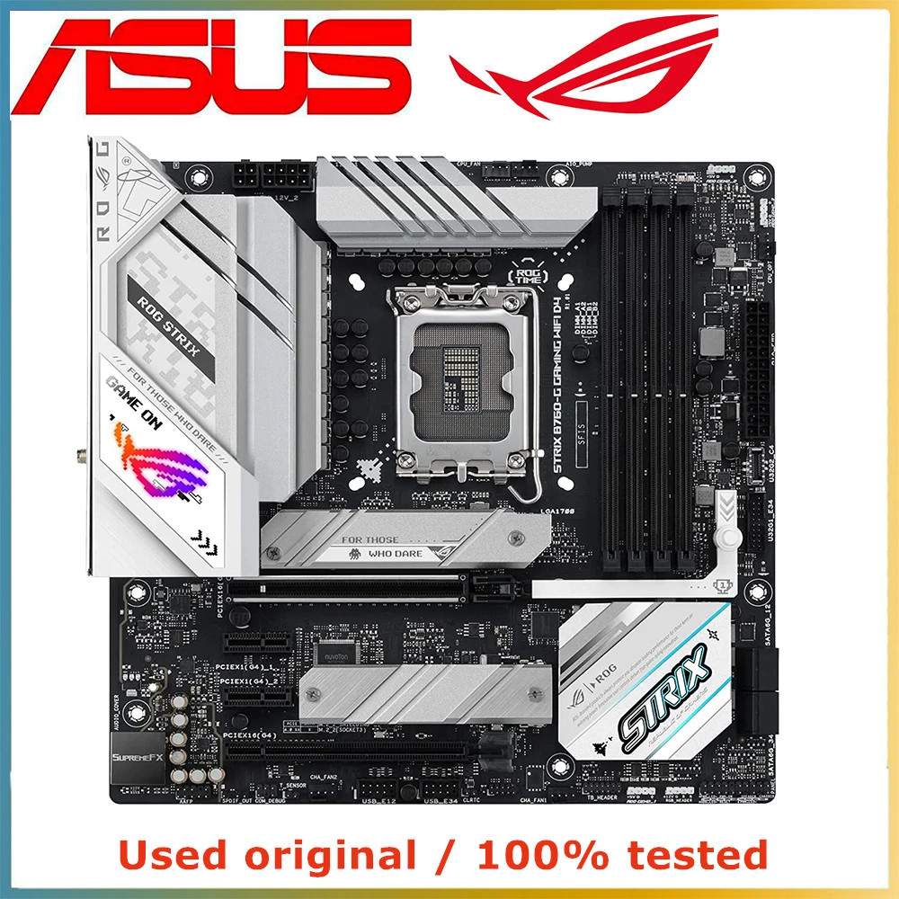For Asus ROG STRIX B760-G GAMING WIFI DDR4 White Motherboard LGA1700 For 13th Gen Core i5 i7 i9 CPU 128G Intel B760