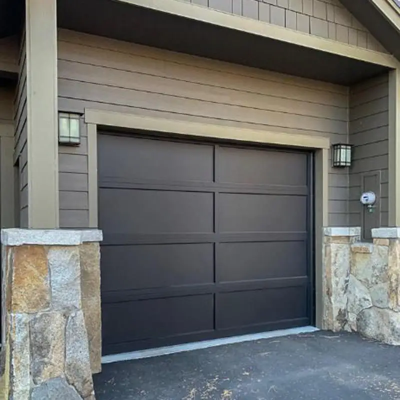 Fashion Frosted Black Aluminum Alloy Garage Door Anodized Anti Rust Garage Doors APP Activation Intelligent Garage Doors