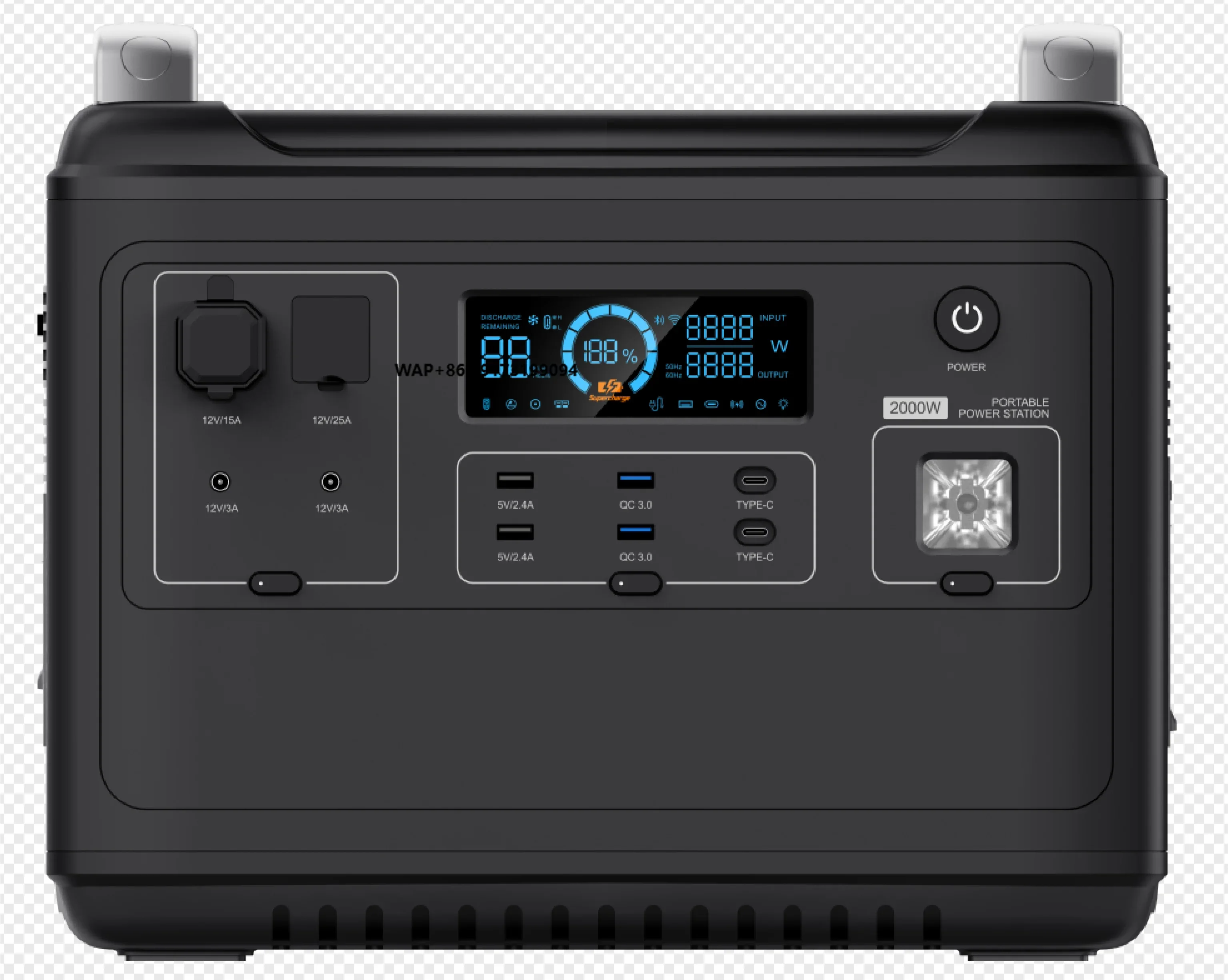 RVs Solar Kit 2000W Portable Power Station 18650 Lithium Ion Batteries