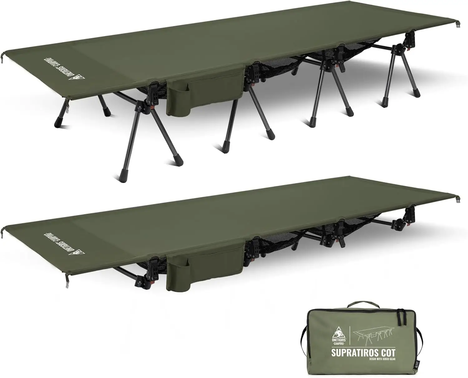 

Oversized Camping Cot with Adjustable Height, Extra Wide Sleeping Cot for Adults, Sturdy Supports 400lbs for Camping, Car Trips