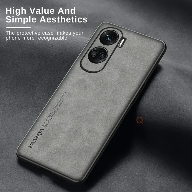 Honor90 90lite Luxury Sheepskin Leather Case For Huawei Honor 90 Lite 5g Camera Protect Men Retro Back Cover On Honor90lite