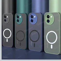 for VIVO V30E 5G V2340 V2339 Case Capa With Ring Iron Sheet Magnetic Sticker Anti-Drop Shell Matte Full Protective Back Cover