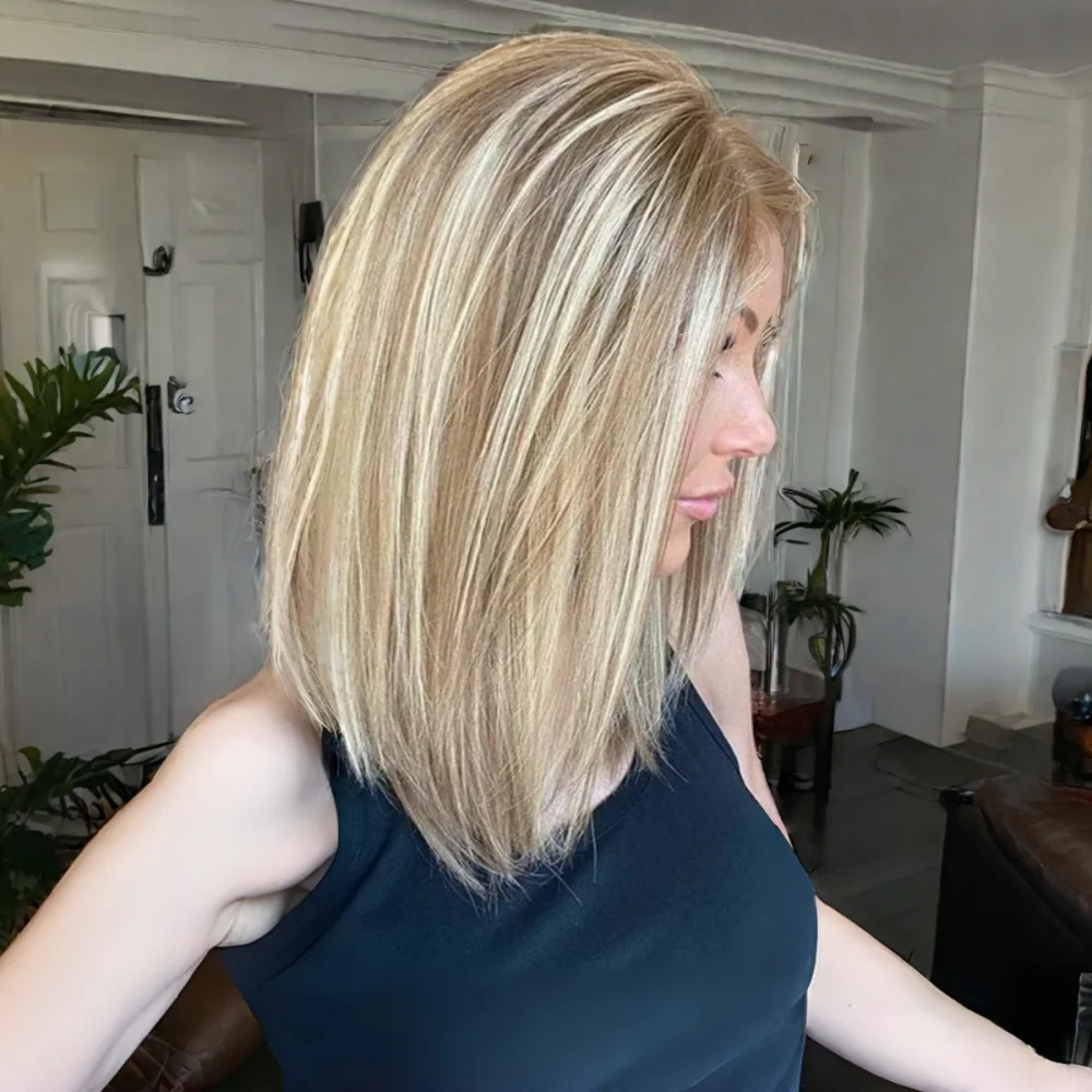 

Мягкий светло-русый парик из 100% натуральных волос, 18 дюймов, прямые волосы, плотность 150%, с кружевной передней частью 13x4, с предварительно выщипанными детальными прядями (baby hair).