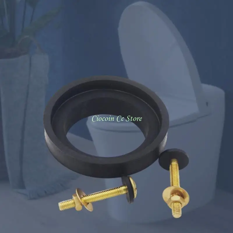 X90F Universal Toilet for Tank To Bowl Repair Sealing Gasket with Brass Bolts