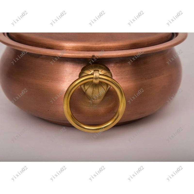 Pure Copper Mini Hot Pot for One Person Induction Cooker Small Special Copper Pot for Mutton Shabu Shabu