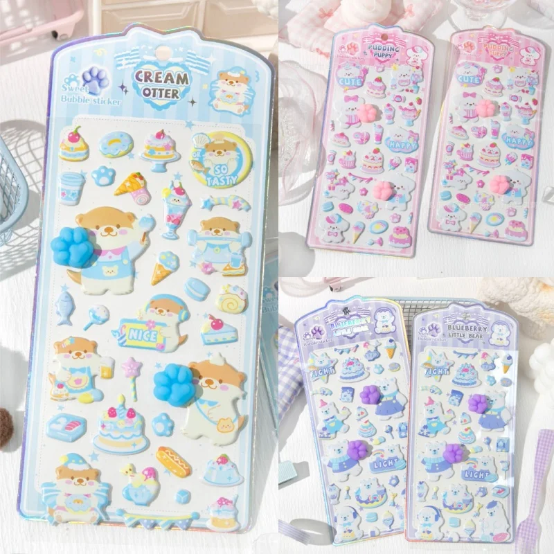 

40PCS Sweet Bubble Sticker 3D Stickers Cat Claw Stickers Handmade Diy Phone Case Decoration Accessories Cartoon Creative Deco