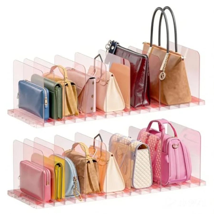 

PAVSTINE Purse Organizer for Closet Stackable Handbag Storage Shelf Adjustable Shelf Dividers Keep Clutch Bag Pocketbook Uprigh