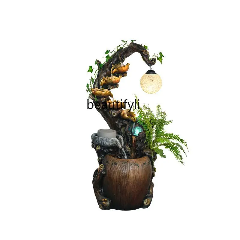 

New Chinese Style Water Fountain Home Decoration Living Room Corner Fish Tank Creative Courtyard Lucky Decoration