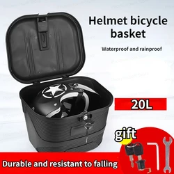 Bicycle with Lock Helmet Basket Universal Waterproof Electric Scooter Front Storage Basket Bicycle Vegetable Basket