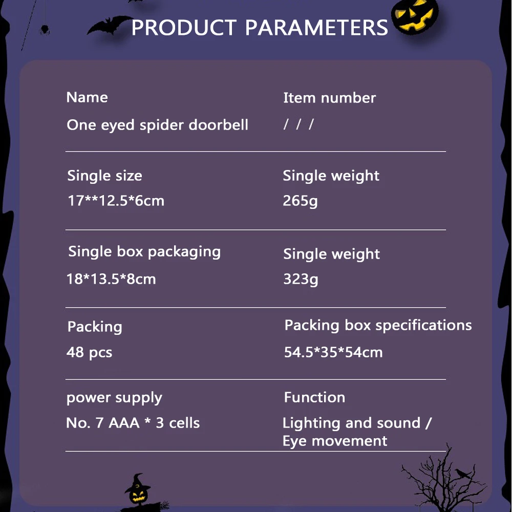 Halloween Eye Movement Horror Mood Campanello Giocattolo Festa Corridoio Porta Illuminazione domestica Figura sonora Puntelli Ornamenti Collezioni di regali