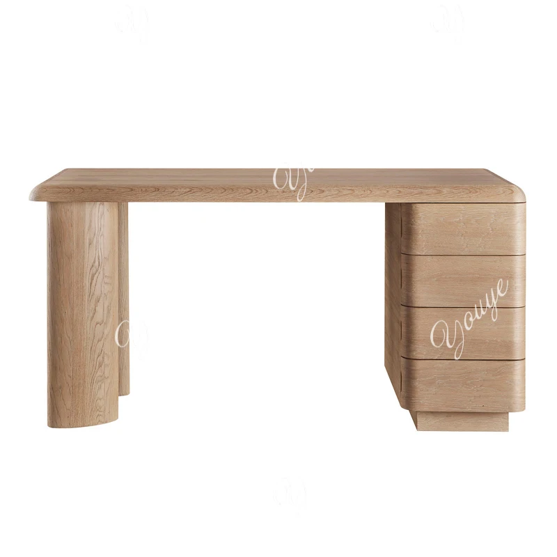 SX American Medieval Style Solid Wood Desk Home Study Computer Desk Writing Retro Company