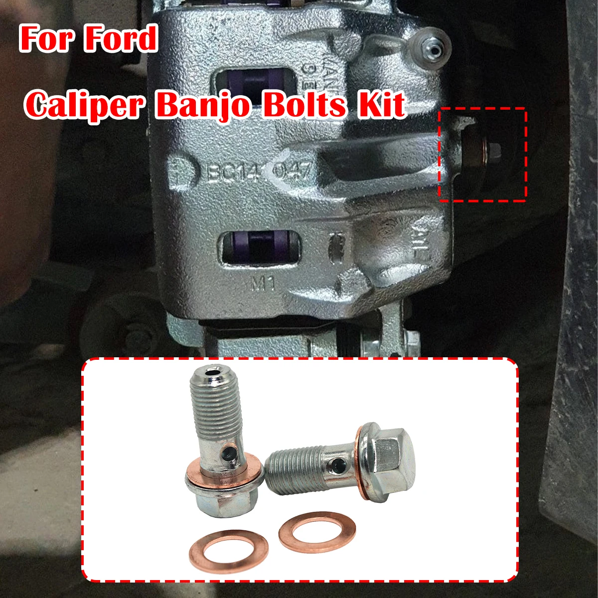 

For Ford Transit MK4 MK5 Caliper Hose Lines Banjo Fittings Bolts Copper Sealing Crush Washers 1991-2001 2002 2003 2004 2005 2006