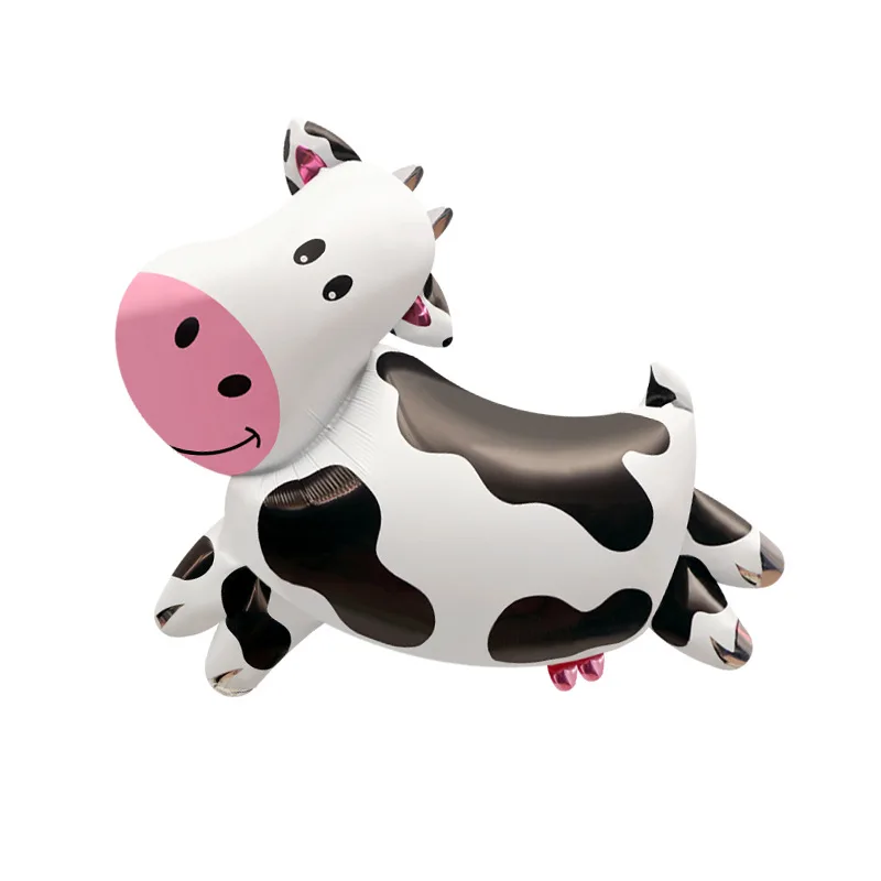 New 4D Cow Balloons Baby Shower Girl One 1st Birthday Barnyard Farm Animal Theme Party Decorations Supplies