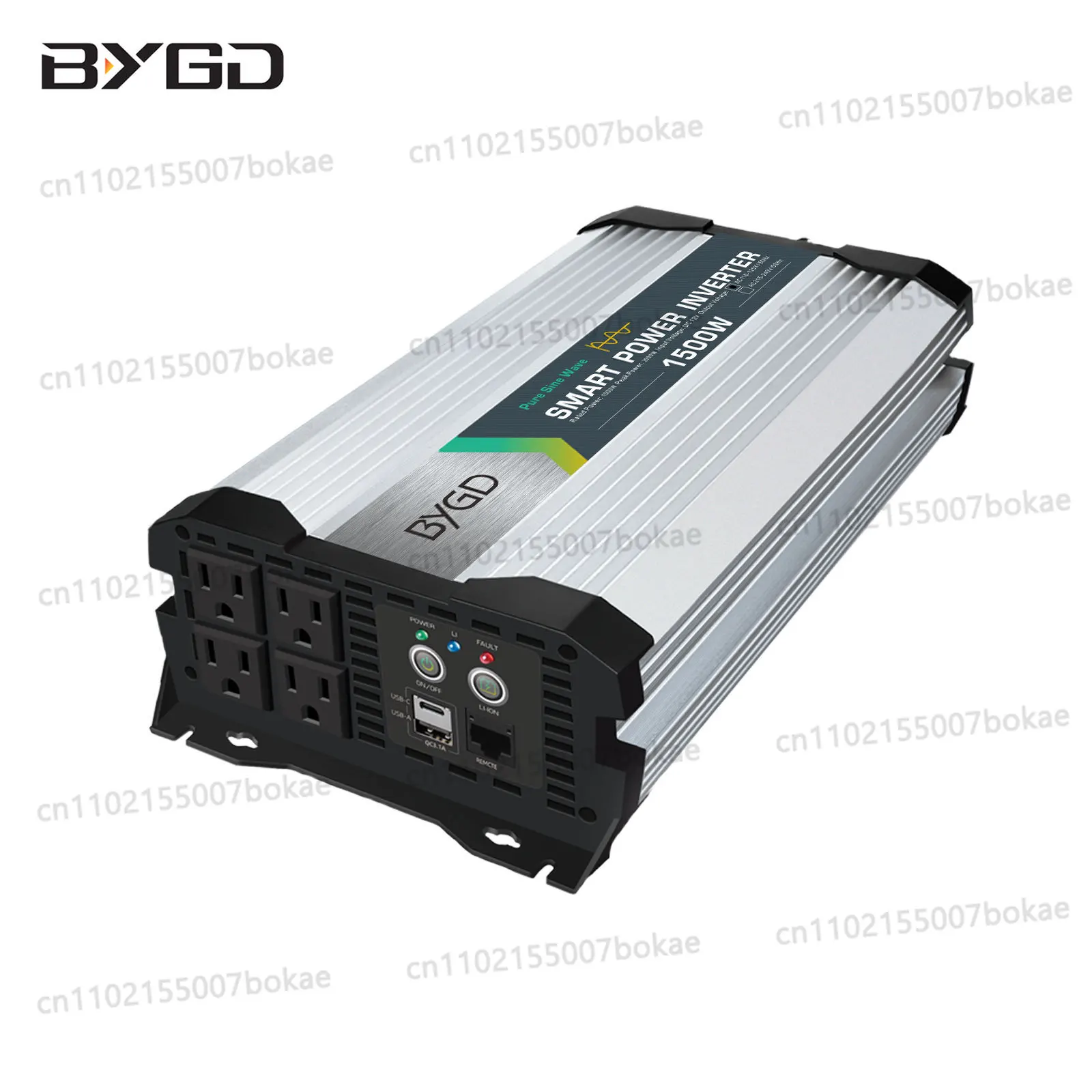 12v to 110v pure sine wave inverter, universal lead-acid/lithium battery compatible, high power 1500w