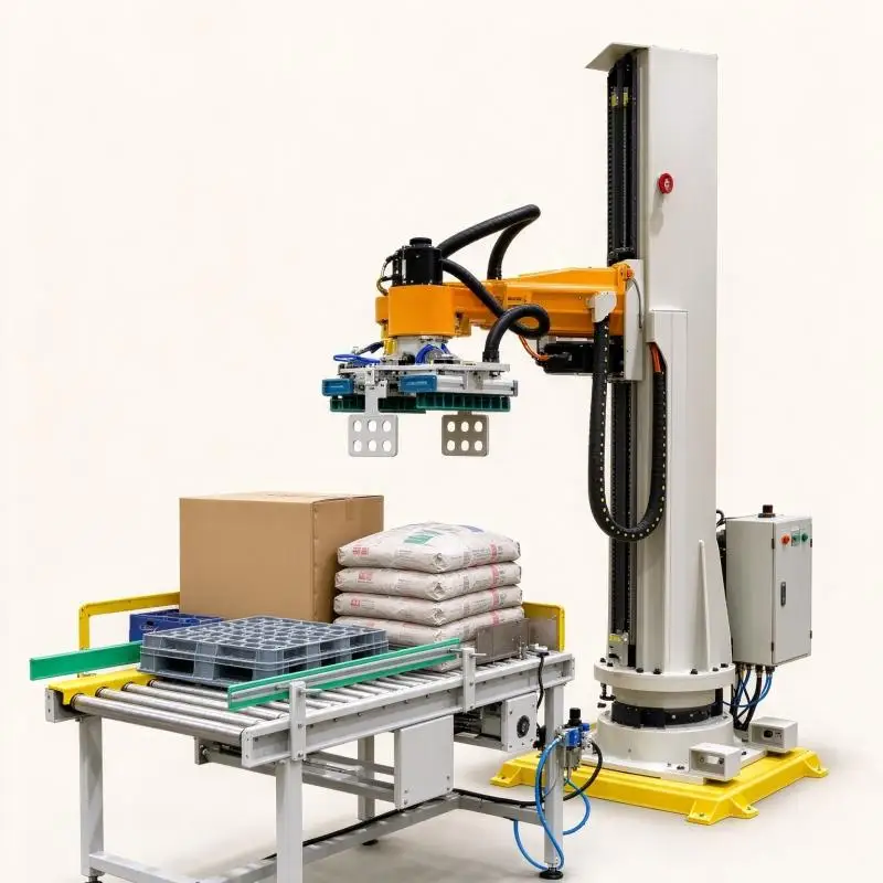 Industrial 50kg Robotic Palletizing Arm with Automatic Carton Stacker for Packaging Line