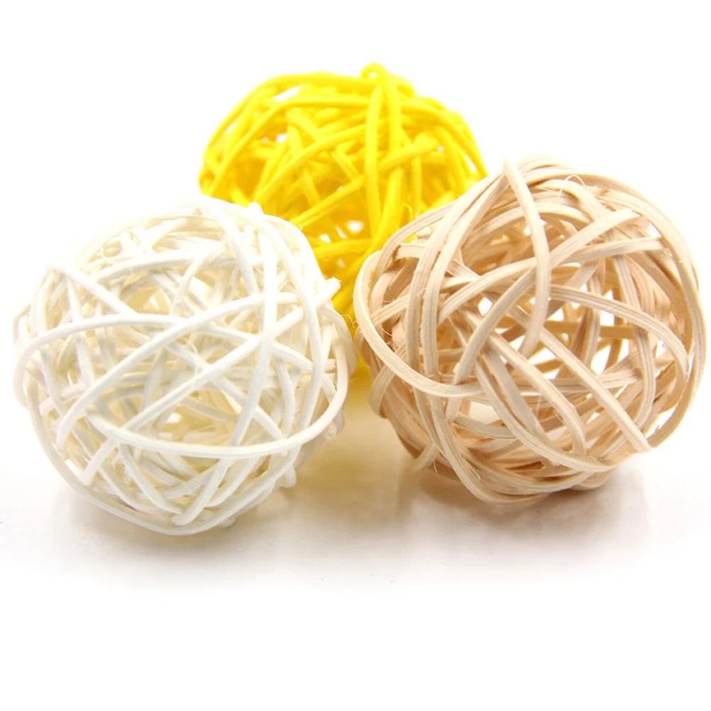 

40pcs Rattan Balls Brown Aromatherapy Decorative Hanging Ornaments Craft Project Wedding Table Christmas Party Home Garden DIY