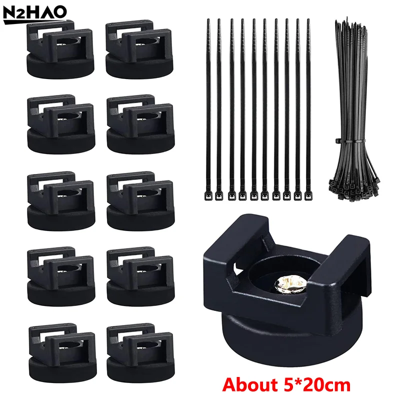 Magnetic Cable Zip Tie Mount Kit – Heavy-Duty N52 Magnets, Self-Locking, Tool-Free Install